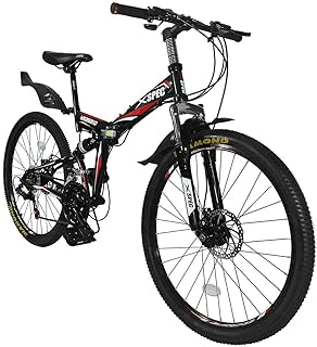 Xspec 26" 21 Speed Folding Mountain Bike Bicycle Trail Commuter for Adults