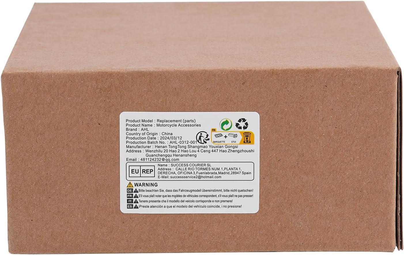 AHL RLC002 Taillight Shell packaging box