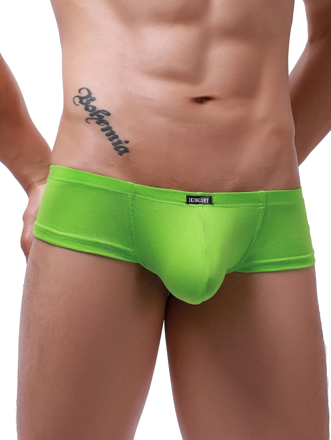 iKingsky Men's Modal Cheeky Boxer Briefs Sexy Brazilian Back Mens Underwear Low Rise Mini Cheek Thong Soft Under Panties - Image 3