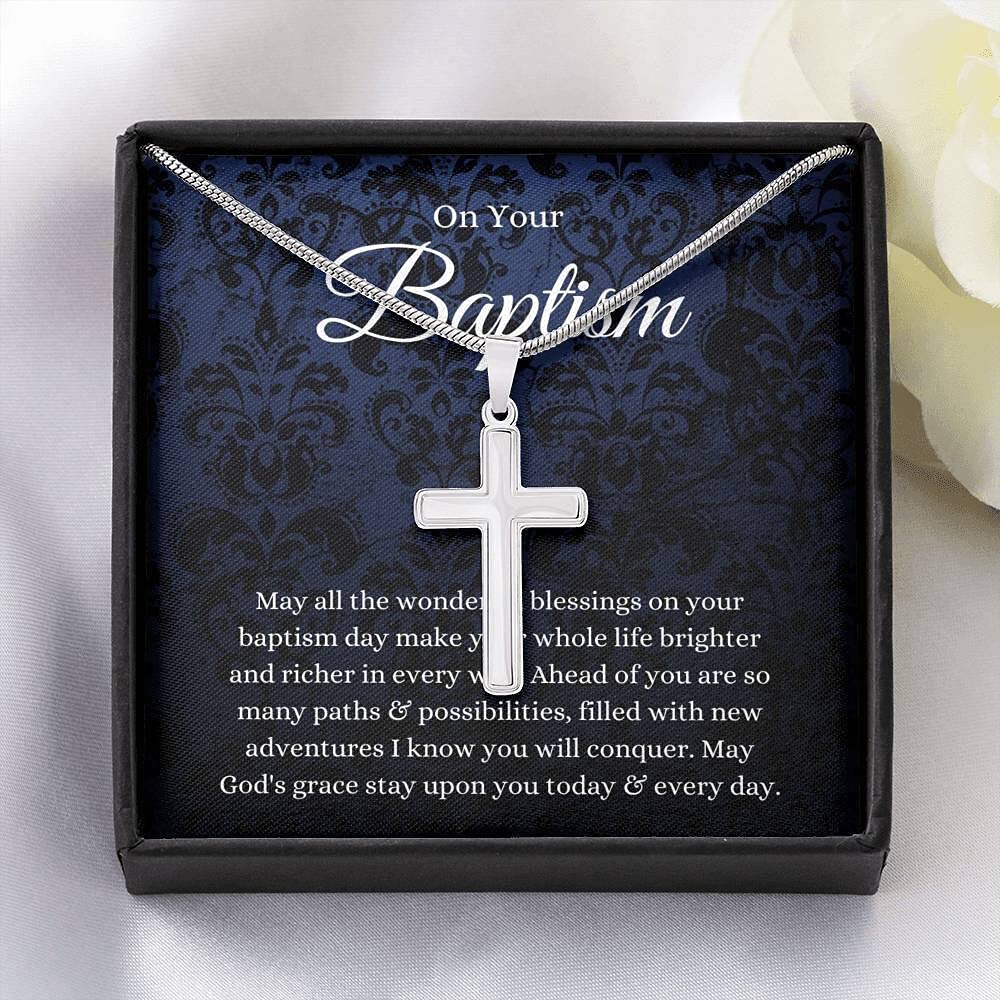Message Card Jewelry Handmade Necklace Personalized Gift Cross