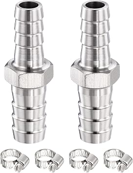 METALLIXITY 2pcs SUS304 Hex Bar Hose Barb to Adapter 1