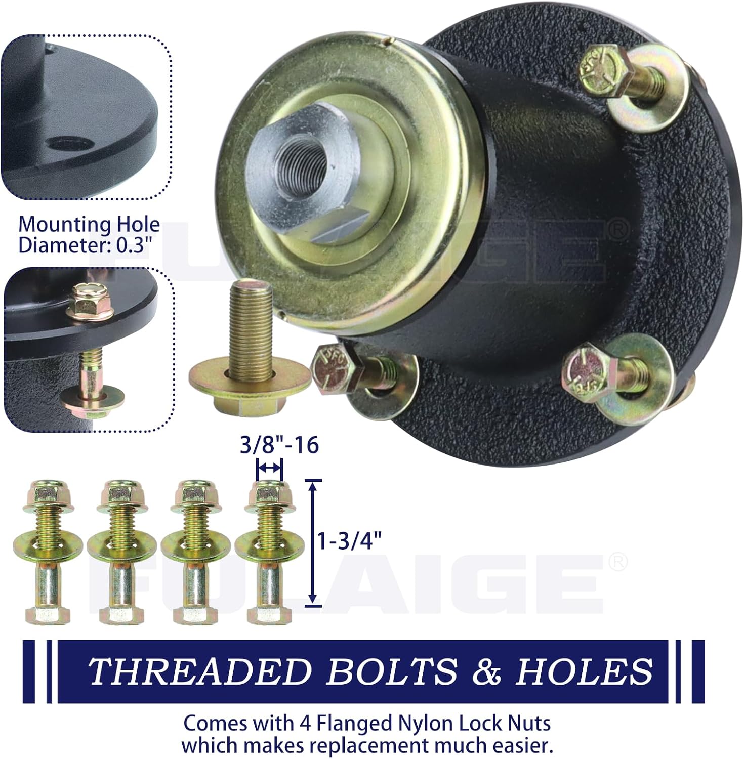 037-6015-50 Spindle Assembly Bad Boy with 033-6006-00 Pulley Replaces Bad Boy 037-6015-00 037 6015 50 037601550 for Bad Boy ZT Elite 54 Deck Spindle Bad Boy ZT Elite 60 Spindle