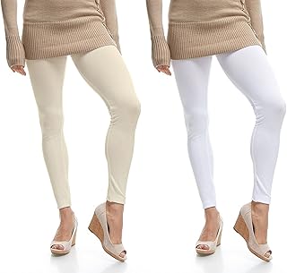 omikka Women's Ankle Length Cotton Lycra Legging (Pack of 2, Free Size)-picture-45