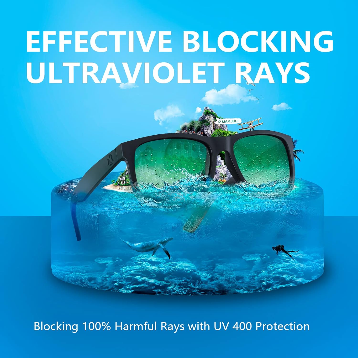 MAXJULI Polarized Sunglasses for Men and Women,UV Protection Rectangular Sun Glasses 8806 - Image 7