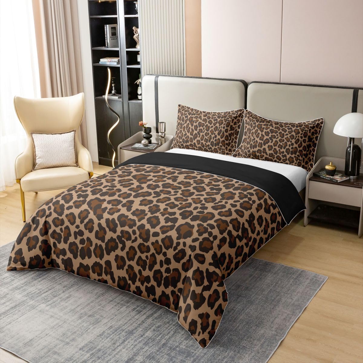 Homemissing Leopard Kids Boys Girls Bettwäsche Set 220x240cm Erwachsene