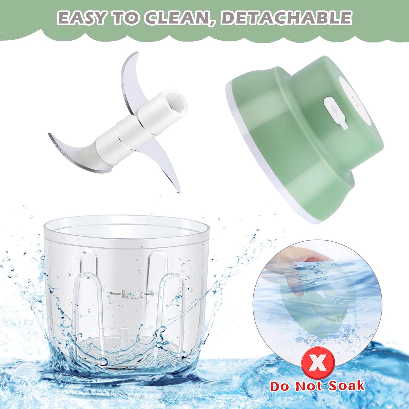 Tritatutto Elettrico Da Usb Ricaricabile Da 250 Ml Mini Robot Da Cucina Senza Fili Per Alimenti Cipolle Aglio Prezzemolo, Verdure E Frutta, Vaniglia
