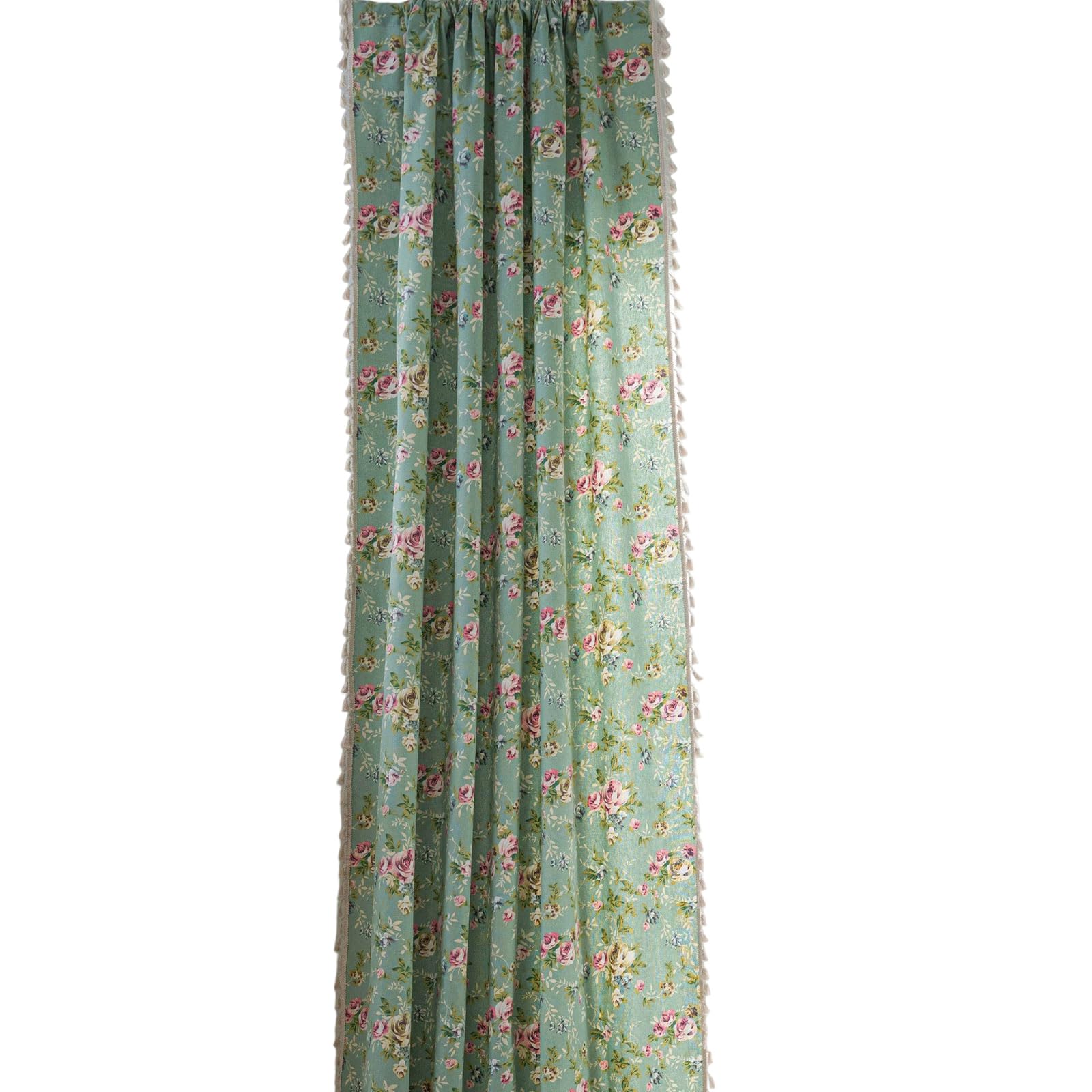 Piceioep Quick Setups Curtains Designed for Print Art and Tassels Detail Soft Polycotton Materials Offering Comfortable for Room Multifunctional Curtains