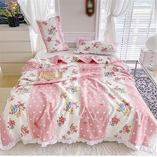 LEIGE Ruffled Summer ComforterLoka Cotton Summer ComforterMachine Washable Air Conditioning ComforterThin Comforter