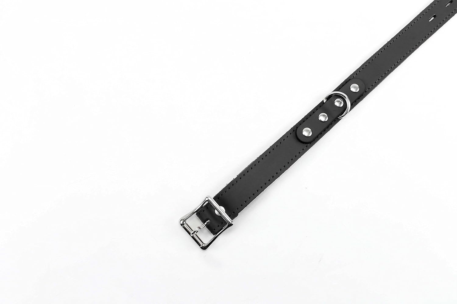 Albuquerque I Collar Latigo Leather Lambskin Lining Handcrafted Leather Collar (Small, Black)