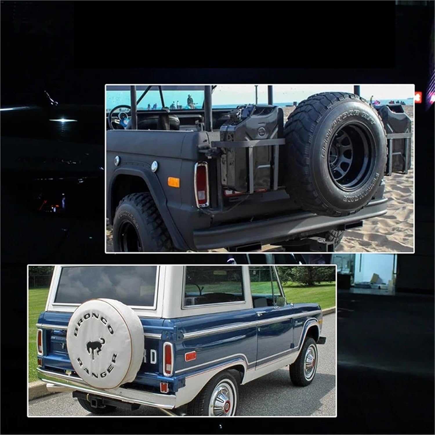 Car Rear Tail Light Taillamp Cover Shells No Bulb/Socket Compatible with Ford Bronco Styleside F100/250/350 Truck & Econoline E100/200/300(Smoked Lens)