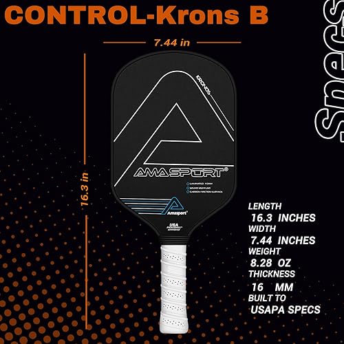 Miniatura 3 de Paletas de pickleball Pro 2023 Serie LightCONTROLPOWER para jugadores avanzados - Raquetas de grafito y fibra de carbono - Las mejores paletas de