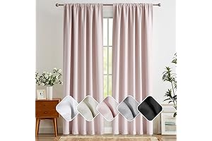 Pink Curtains for Girls Bedroom, Back Tab and Rod Pocket Design, Thermal Insulated