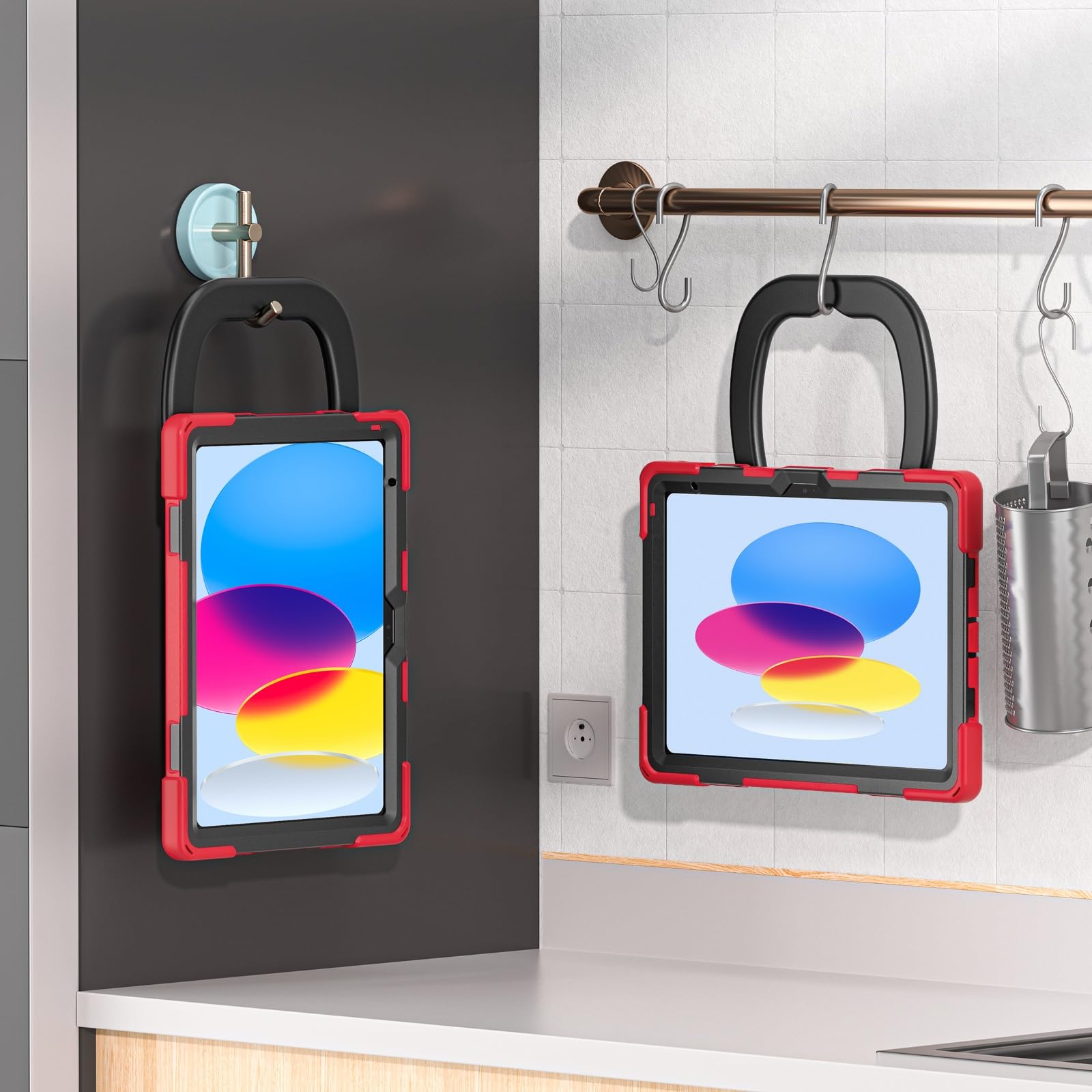 Ochrona tabletu Etui kompatybilne z etui iPad 10. generacji 10,9 cala 2022, odporne na wstrząsy, solidne etui, obrotowa podstawka 360 stopni, pasek na rękę/ramię, wytrzymałe etui na tablet kompatybiln