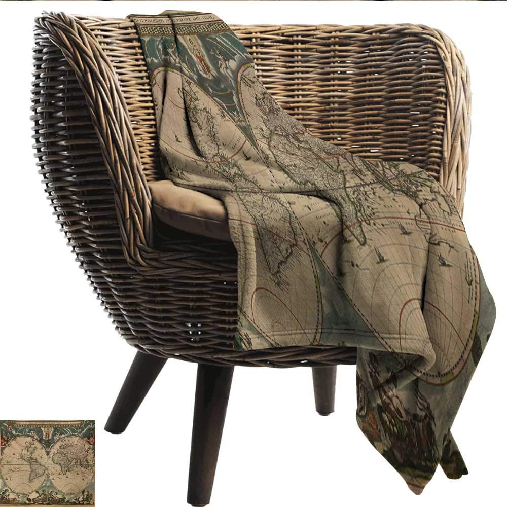 Ewaskyonline Vintage Comfort Blanket Dated Old Map Of Ancient
