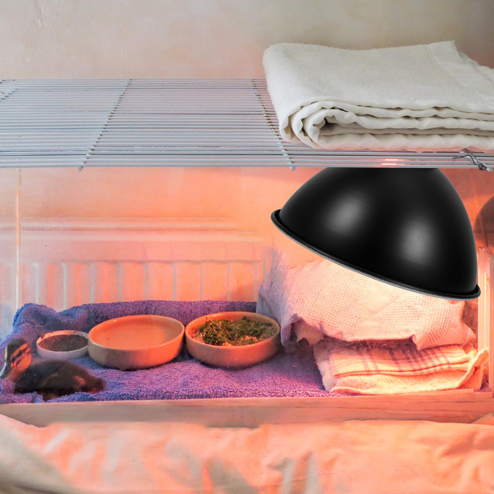 Reflektor Lampenschirm für Reptilien Wärmelampe 85 Zoll Metall Lampenabdeckung Terrarium Zubehör mit E27 Fassung Energiesparend