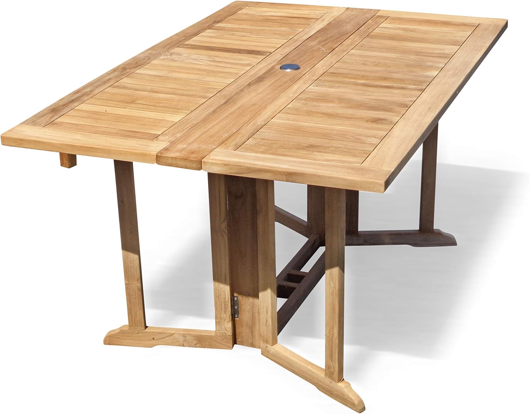 Premium Grade A Teak Rectangular 59"x39" Dropleaf Table, Use w/1 Leaf Up or 2, Makes 2 different tables, 5 Yr Wrty. World's Best Outdoor Furniture! Teak Lasts A Lifetime ! Assembled