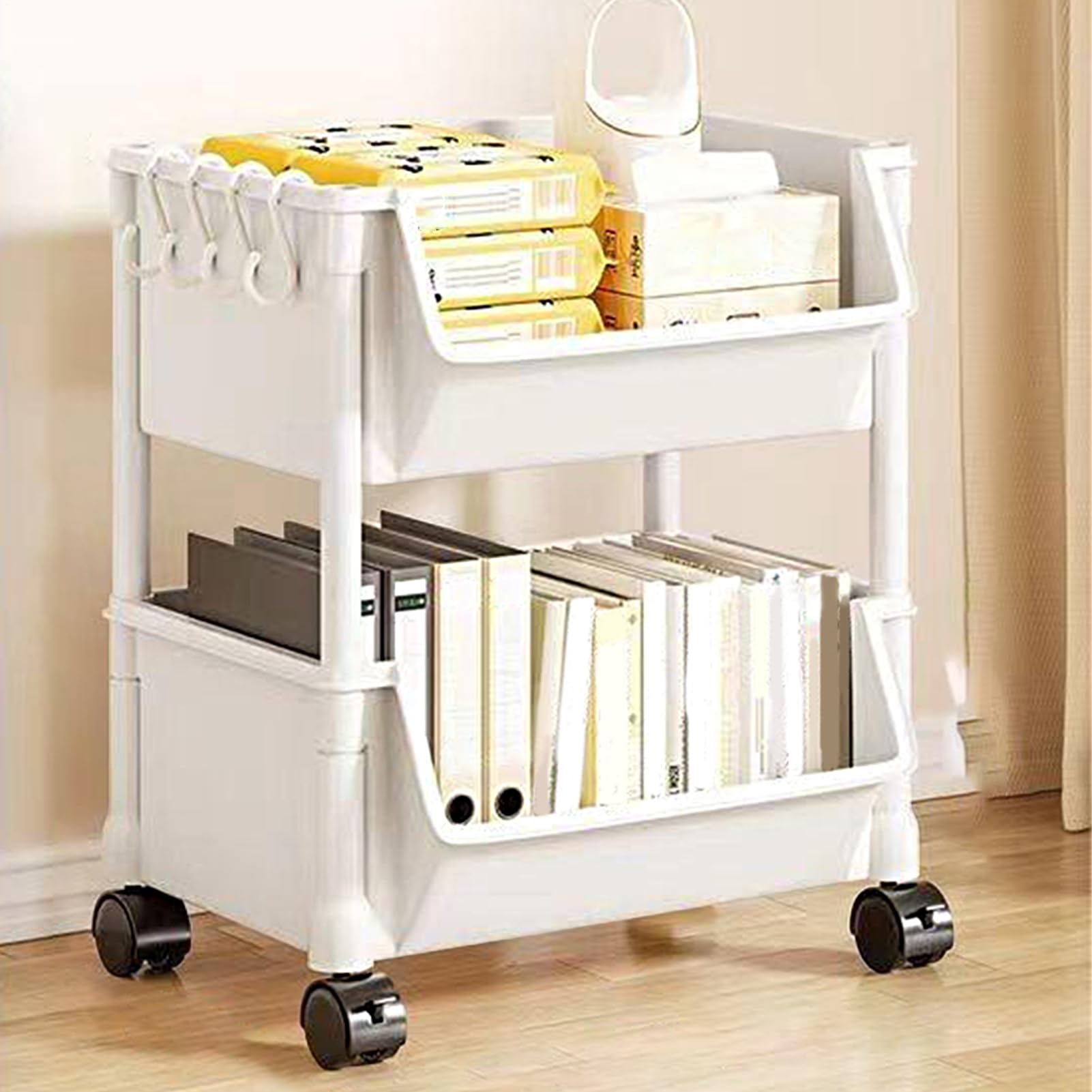 Genérico Rolling Trolley - Asientos en Varios Pisos | Organizador de Carro de ROP | Roll Carryys en Varios Niveles para Libros | Juguetes, papelería y bocadillos organizadores para pequeños