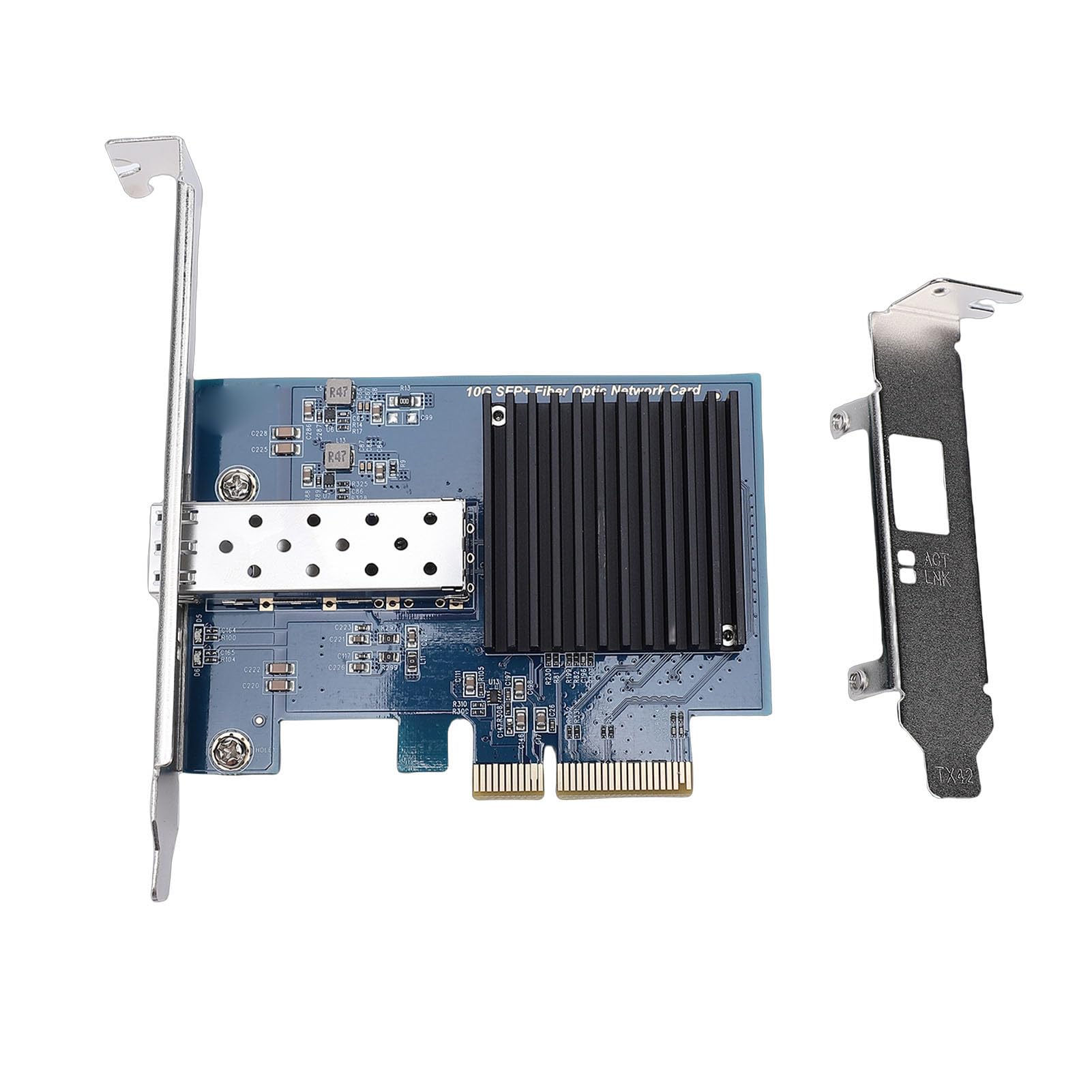 Yctze Scheda di Rete PCIe 10G, Adattatore Ethernet in Fibra PCIe 3.0 X4 a Porta Singola, Scheda di Interfaccia di Rete con Slot SFP Aperto, Ideale per Wins 11 e Supporto di Avvio PXE
