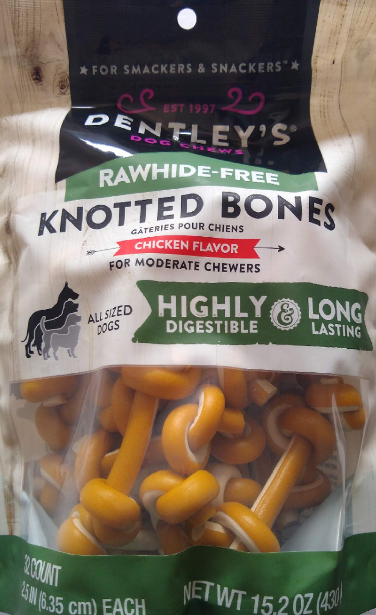 dentley's rawhide knotted bones