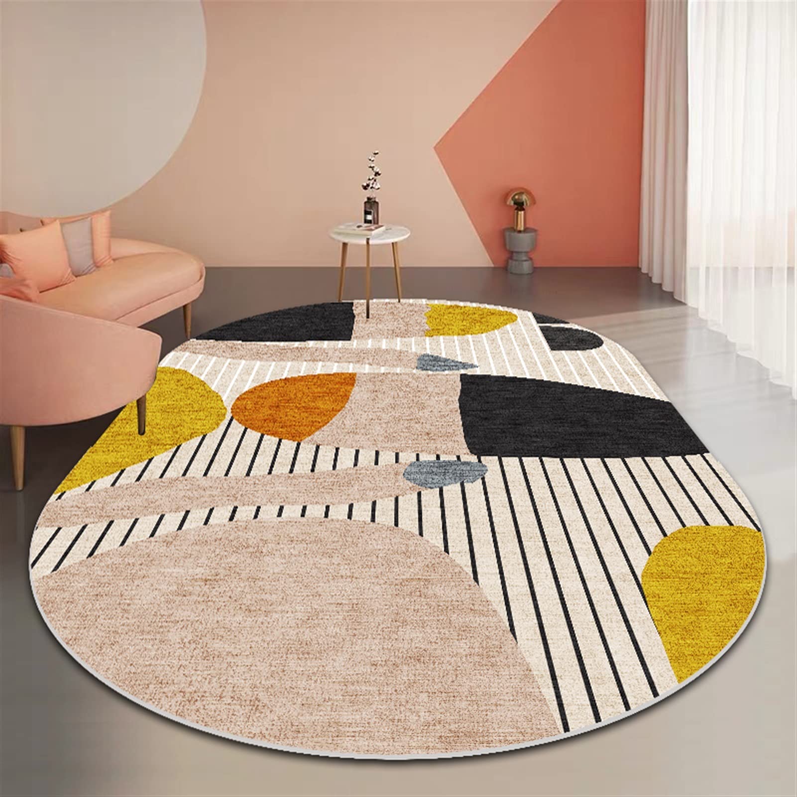 Tapis de decoration ovale 160X230cm moderne couleur J haute qualite