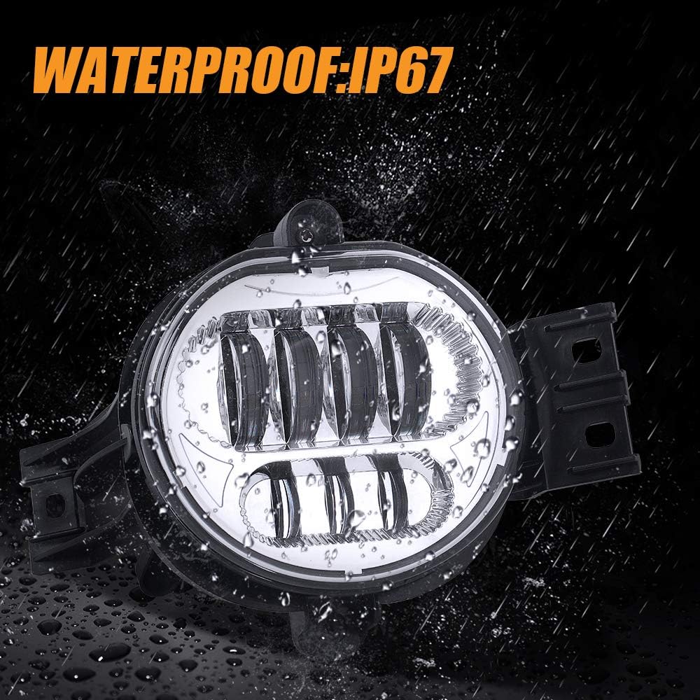 Upgraded LED Fog Lights Fit for Dodge Ram - Powerful Replacement Lamps, Perfect Fit for 02-08 Ram 1500, 03-09 Ram 2500/3500, 04-06 Durango - Driver & Passenger Side - Chrome