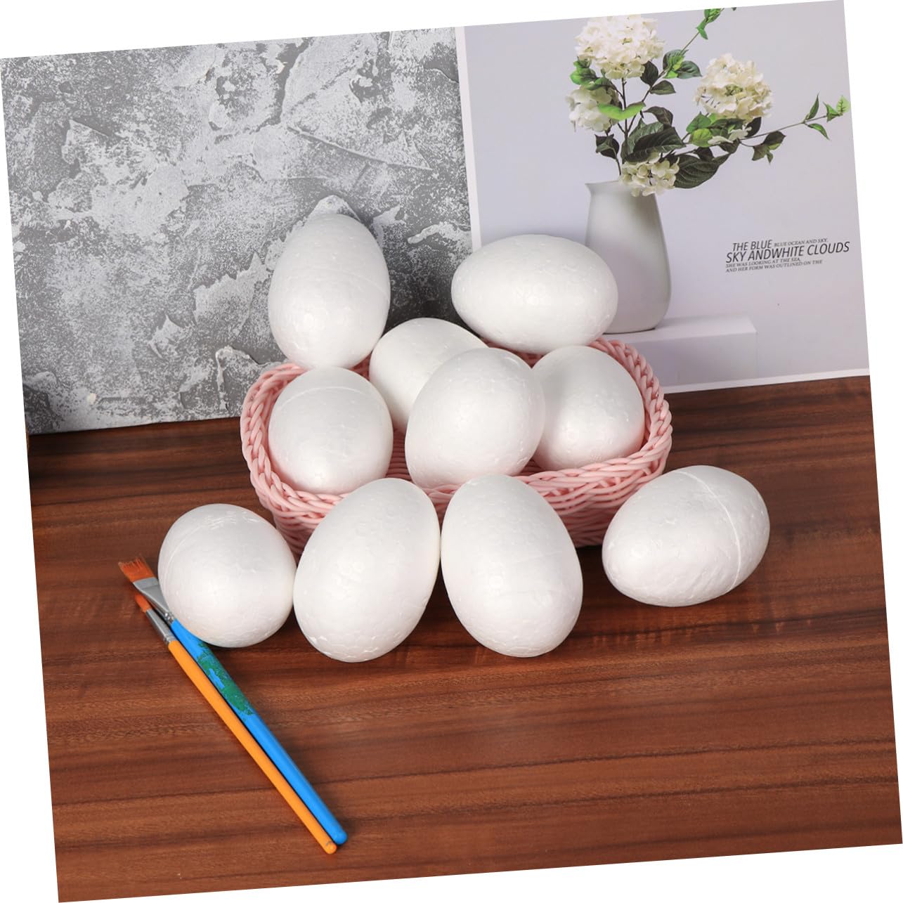 Angoily 150 Pezzi Uova Polistirolo Solide per Decorazioni Pasquali DIY Uova Pasquali Resistenti e per Progetti Creativi e Centrotavola