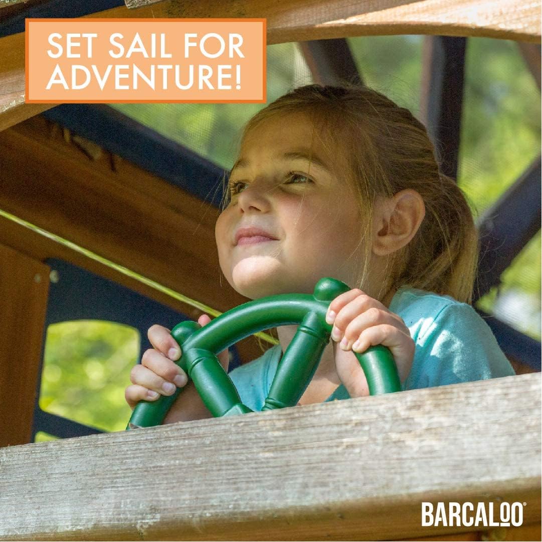 Barcaloo Playground Accessories: Periscope, Pirate Steering Wheel, Telescope - Kid's Imaginative Outdoor Play - Plastic, Unisex, Pirate/Nautical Theme