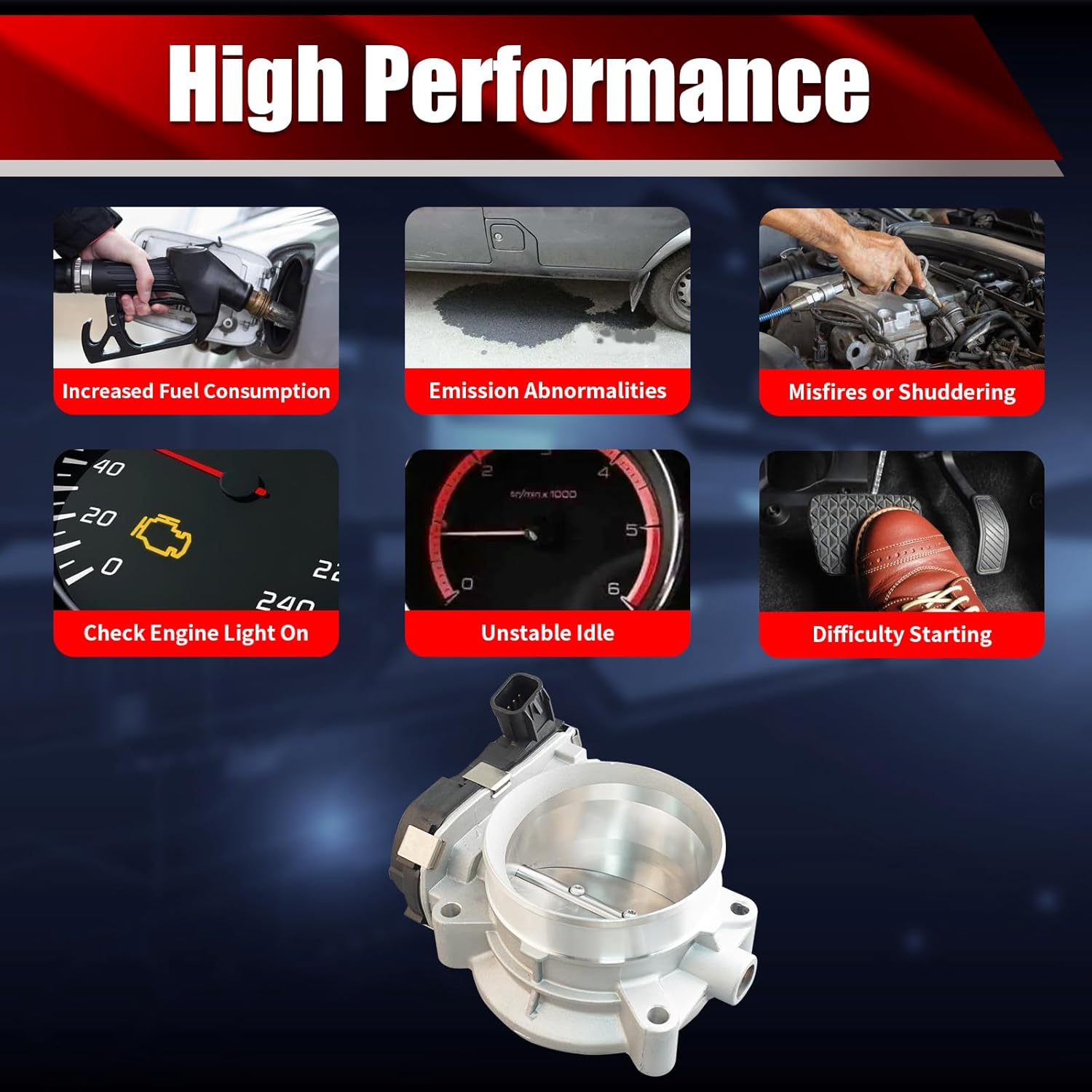 Electronic Throttle Body Assembly S20085 Compatible with Buick Lucerne 2006-2011 Cadillac DTS 2006-2011 SRX XLR 2007-2009 STS 2007-2010 4.6L V8 Replaces 12602800 TB1066 977-800
