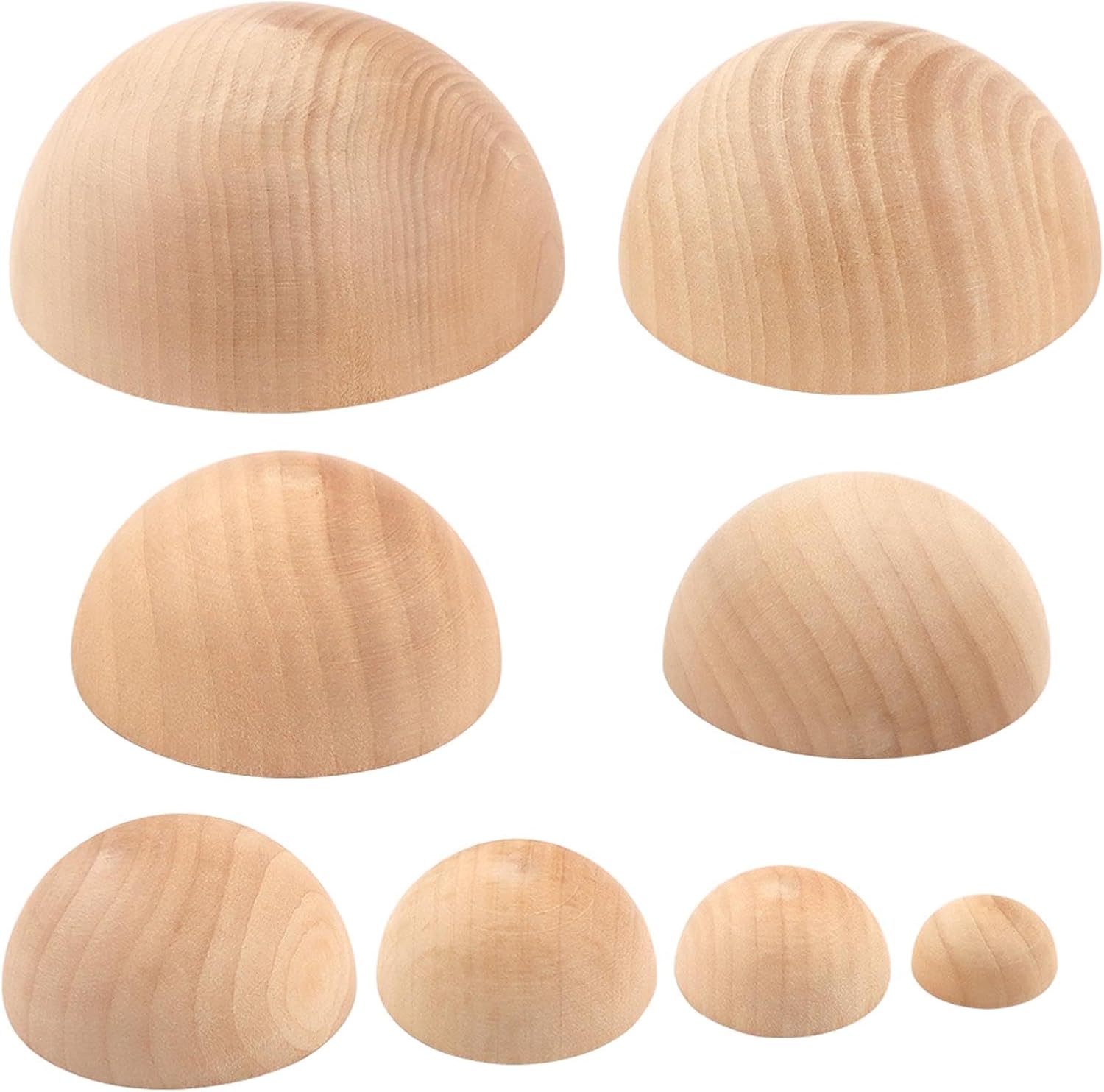 8Pcs Half Round Pottery Tools Set, Wooden Ceramic Top Forms & Plaster Molds for DIY Bowls, Plates, Dishes, Slump Press Art Making Supplies