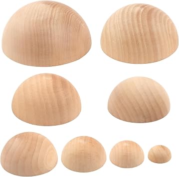 8Pcs Half Round Pottery Tools Set, Wooden Ceramic Top Forms & Plaster Molds for DIY Bowls, Plates, Dishes, Slump Press Art Making Supplies