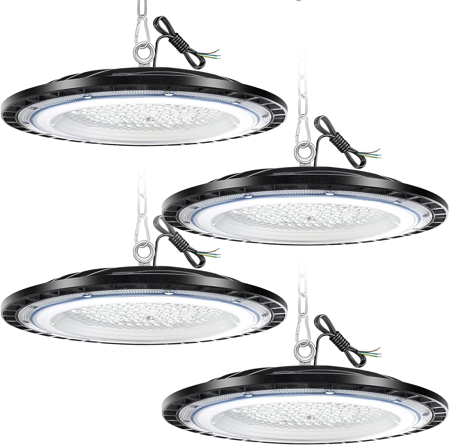 DIKHEE Faretto LED UFO, Luce per Negozio a LED High Bay da 150W con 1 Metro Catena, Luce per Baia Super Luminosa da 15000LM 6500K, Illuminazione Commerciale Impermeabile IP65 per Magazzino, Garage
