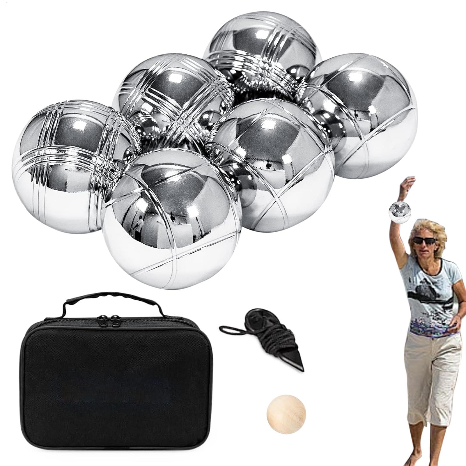Boules - Juego de Tazas de Bola, Fabricadas en Metal | Juego de Bolas de Petanca Truevastste al Aire Libre, Bolas de Metal para Fiestas en la Playa, picnics al Aire Libre y tarros