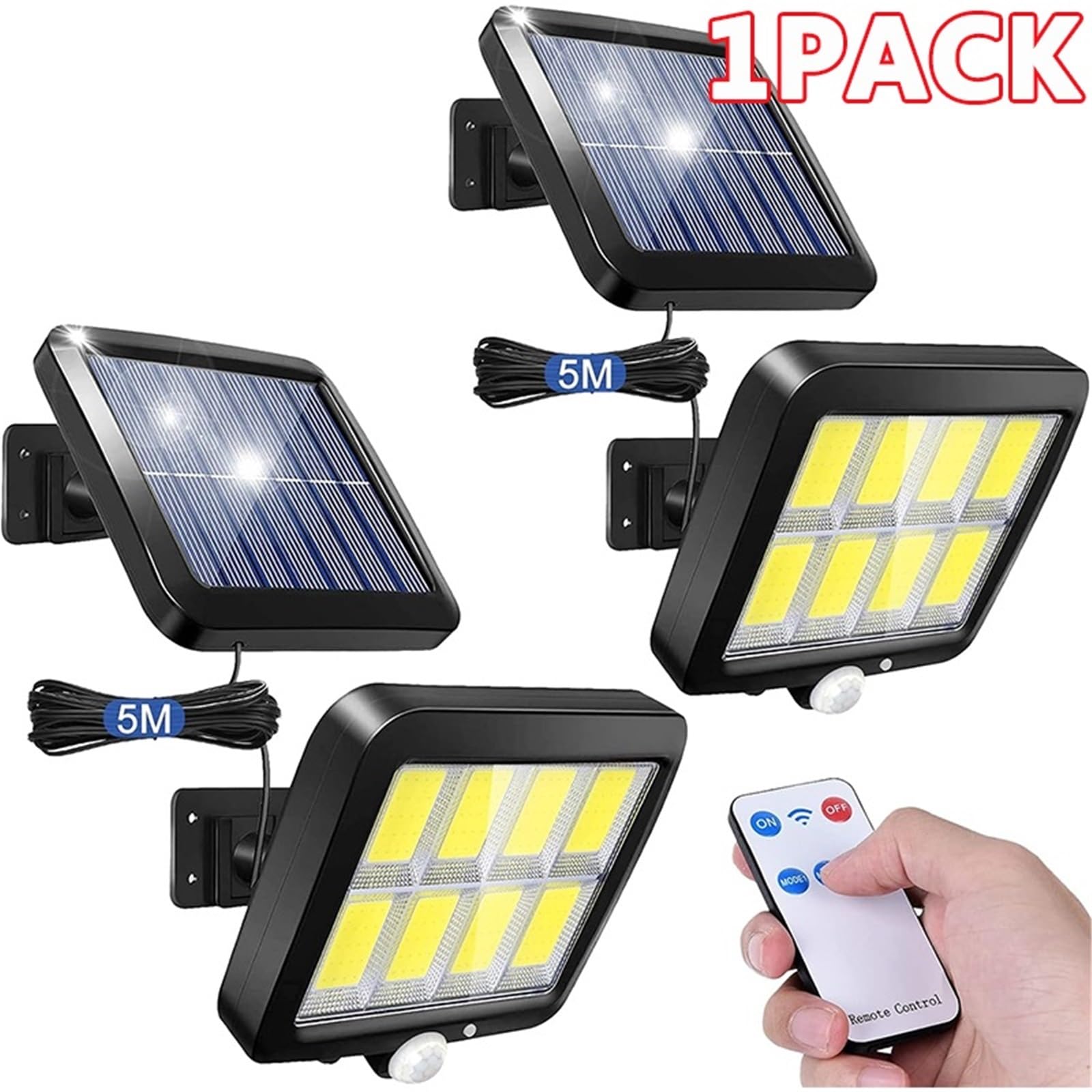 100/120/160COB solarna dzielona lampa ścienna, 3 tryby, wodoodporny czujnik ruchu, ogrodowe lampy uliczne, lampa solarna do ogrodu, bezpieczna lampa ścienna (120COB z RC)
