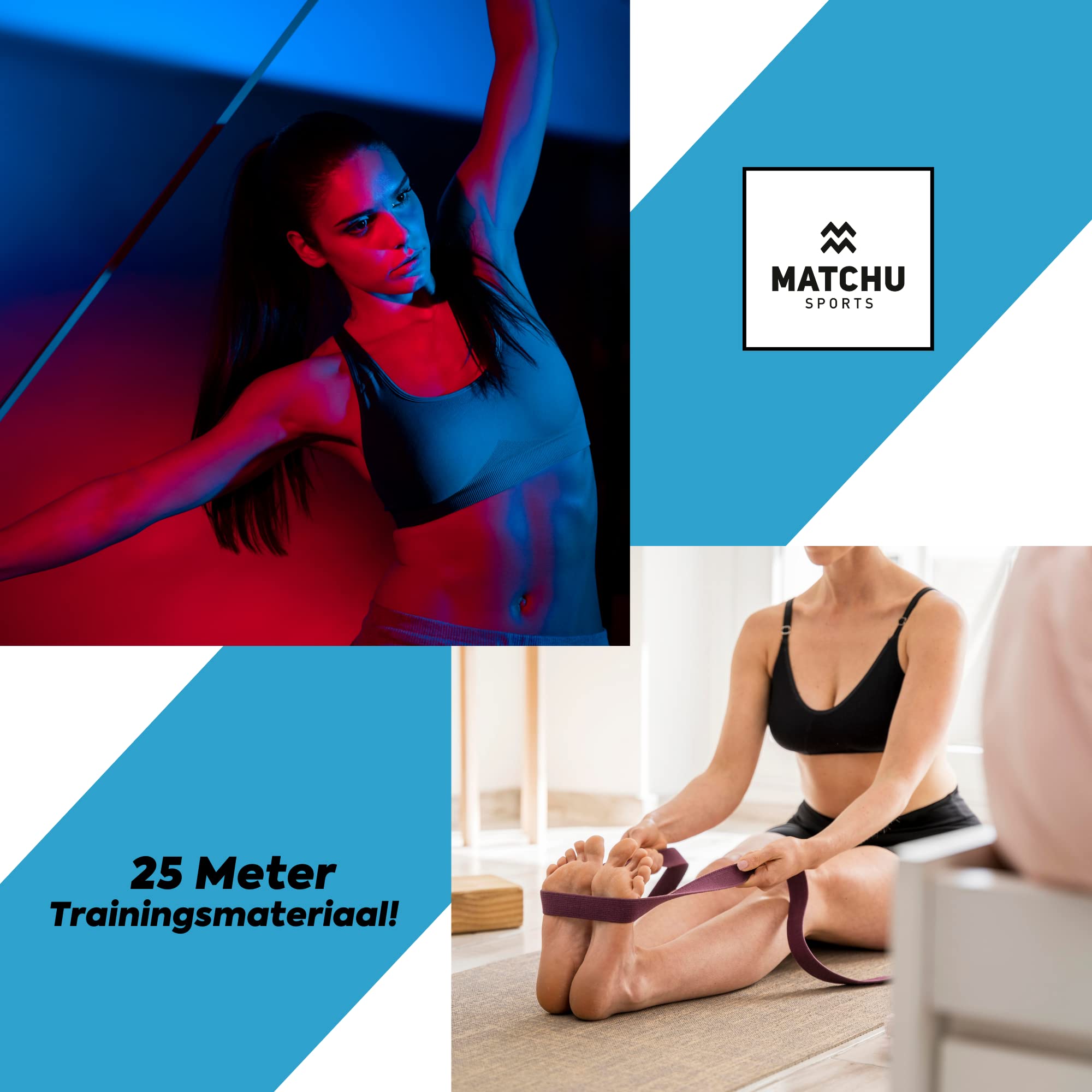 Matchu Sports | Bandas de Resistencia | Bandas de Resistencia | 100% látex | Recortable | 5,5 m, 25 m o 45 m | Extra Ligero a Extra Pesado |