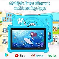 Vista 5 de Tablet infantil de 7 pulgadas para niños pequeños, Android 12, 4 GB de RAM, 32 GB de ROM, WiFi, Bluetooth, pantalla IPS de protección ocular segura