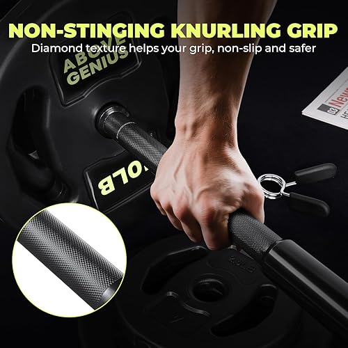 Miniatura 2 de Juego de pesas para levantamiento de pesas, juego de barras de peso de 45 libras con pesas libres ajustables para barra de entrenamiento para