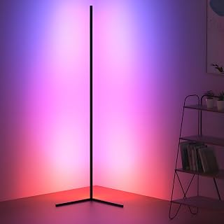 RGB 変色 フロアランプ 調光可能 LED コーナーライト現代風コーナランプ 間接照明 調辉度 調速可能 音楽がシンクロして変色する フロアスタンド・ランプ 寝室 リビング 遊戯室など適応 アルミニウム