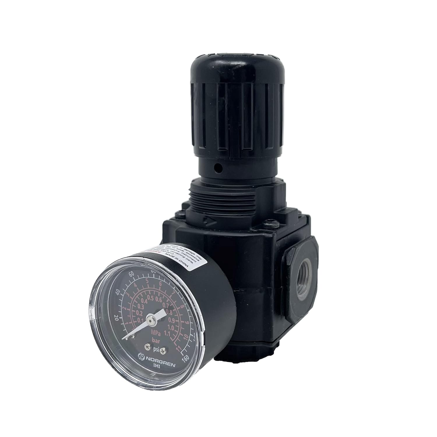 R73G-3AK-RMG : Norgren Pressure Regulators, 3/8 PTF Ports, knob Adjustment, Relieving Pressure Regulator, with Gauge, 5 to 150ps