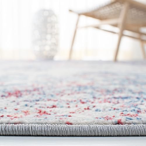 Miniatura 35 de SAFAVIEH Brentwood Collection - Alfombra de área de 9 x 12 pies, gris claro y azul, diseño abstracto moderno, no desprende pelusa y de fácil azul