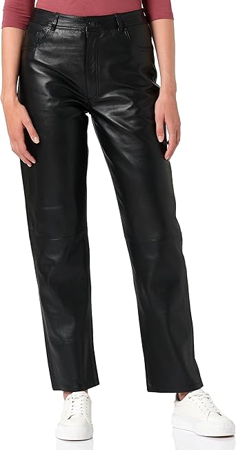 Pantaloni In Pelle Jack & Jones Jxgrace Straight - Taglia M Nero - Foto 6