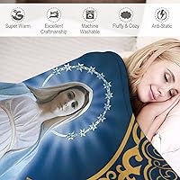 Vista 5 de Manta católica de 40 x 50 pulgadas, manta de Virgen de Guadalupe, ligera, suave, acogedora, cálida, forro polar, regalos temáticos de Nuestra Señora