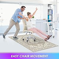 Vista 7 de Kuyal Tapete para silla de oficina para suelo de madera dura, 48 x 60 pulgadas, tapete para silla de juegos de computadora, tapete de pelo bajo