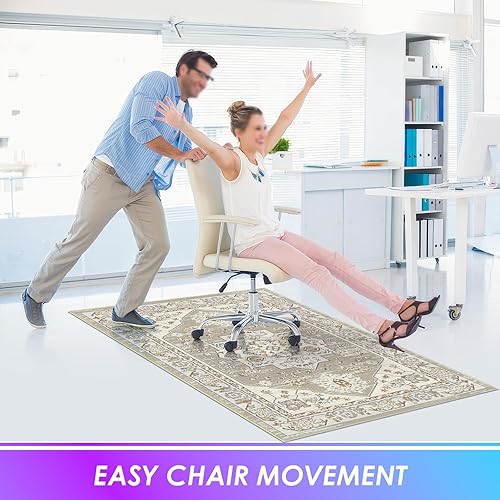 Vista 14 de Kuyal Tapete para silla de oficina para suelo de madera dura, 36 x 55 pulgadas, tapete para silla de juegos de computadora, tapete de pelo bajo