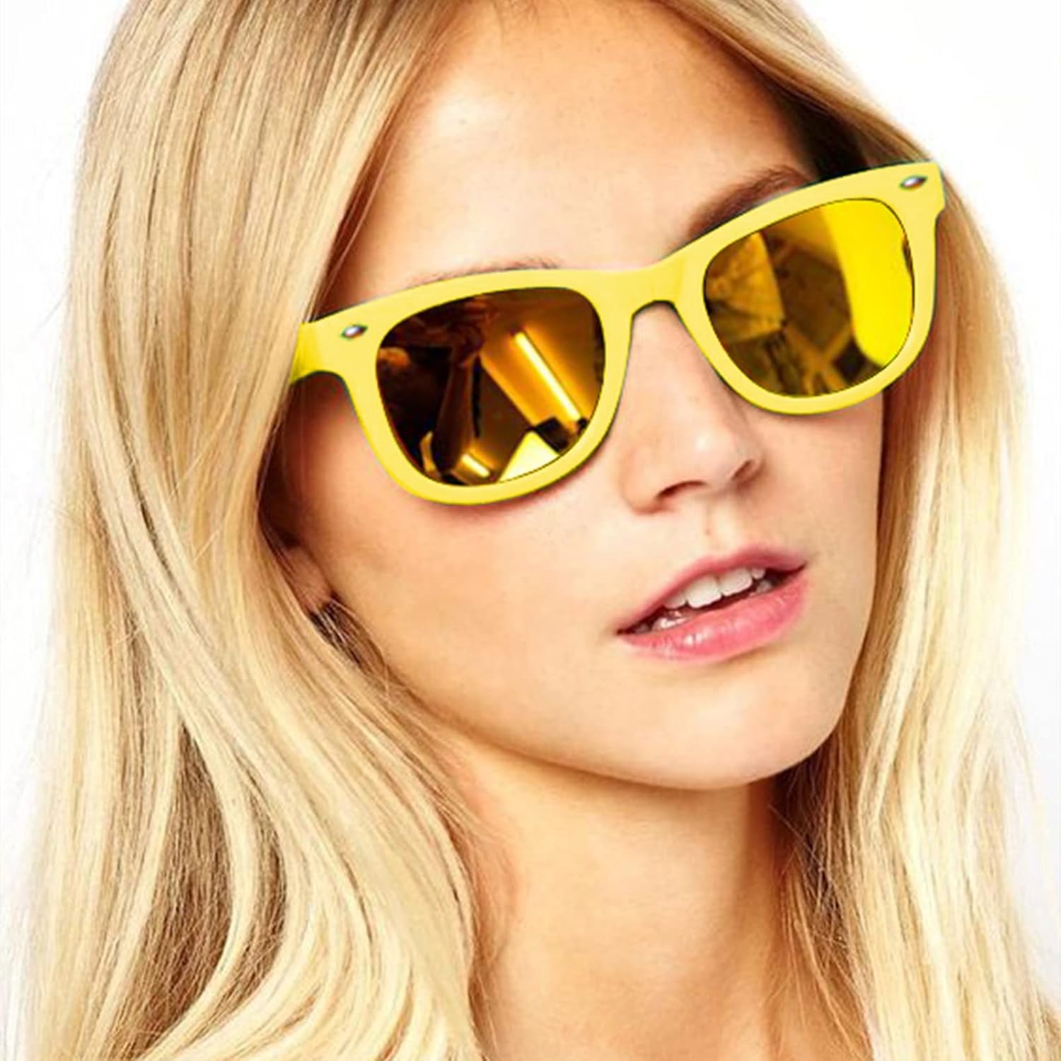 12/24 Pack Wholesale Colorful Mirror Reflective Sunglasses Bulk, Neon 80s 90s Sunglasses Party Favors Unisex - Image 5