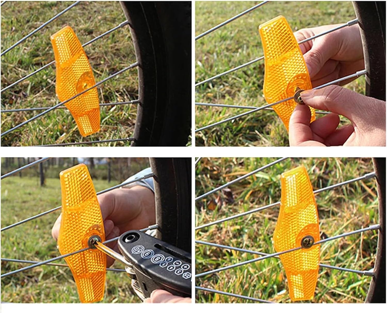 Handlebar Reflector 2 Pcs Bicycle Handlebar Reflector Set Reflective Front/Rear Warning Lights Included