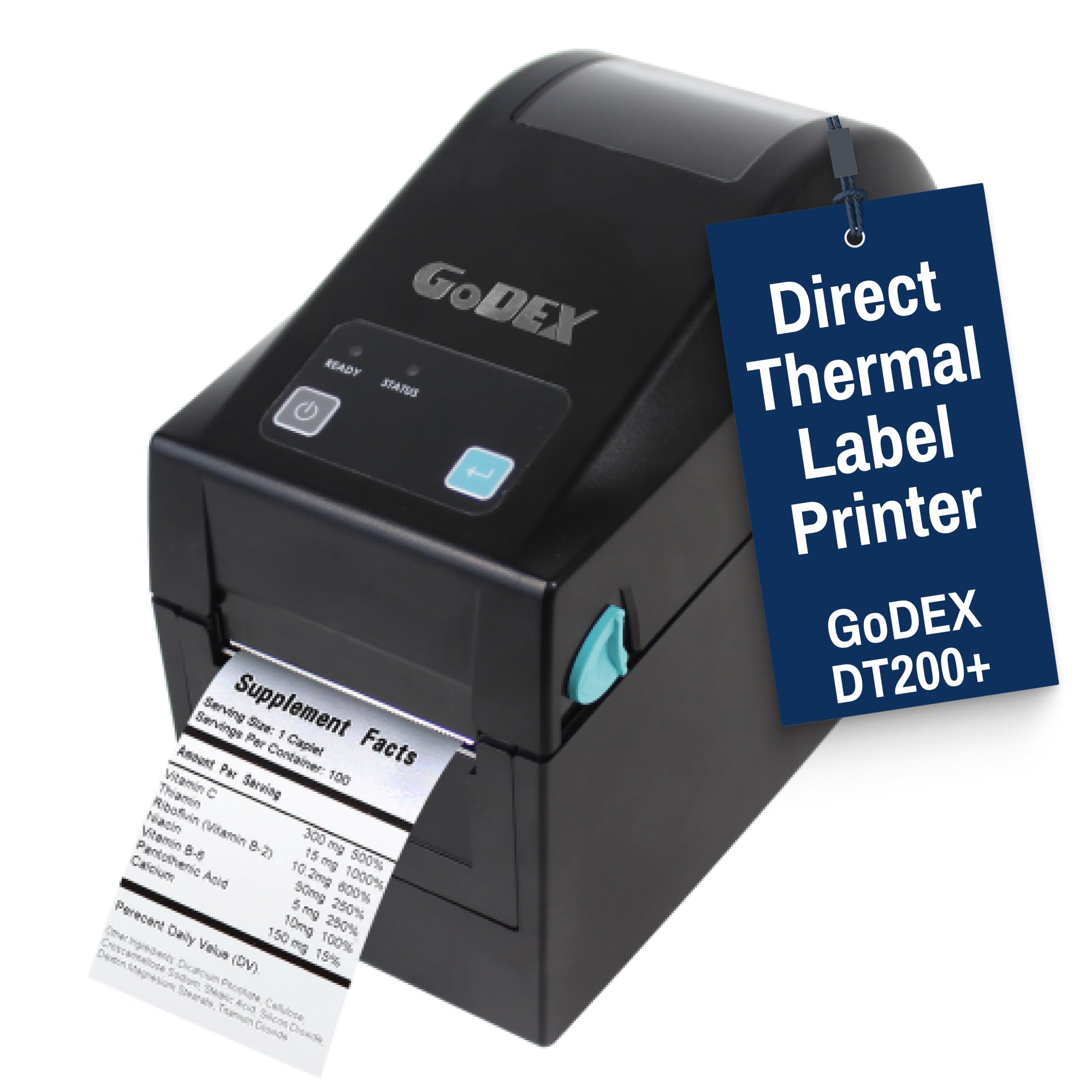 McAuley Labels GoDEX DT200+ Direct Thermal Label Printer, 2 in, 203 DPI
