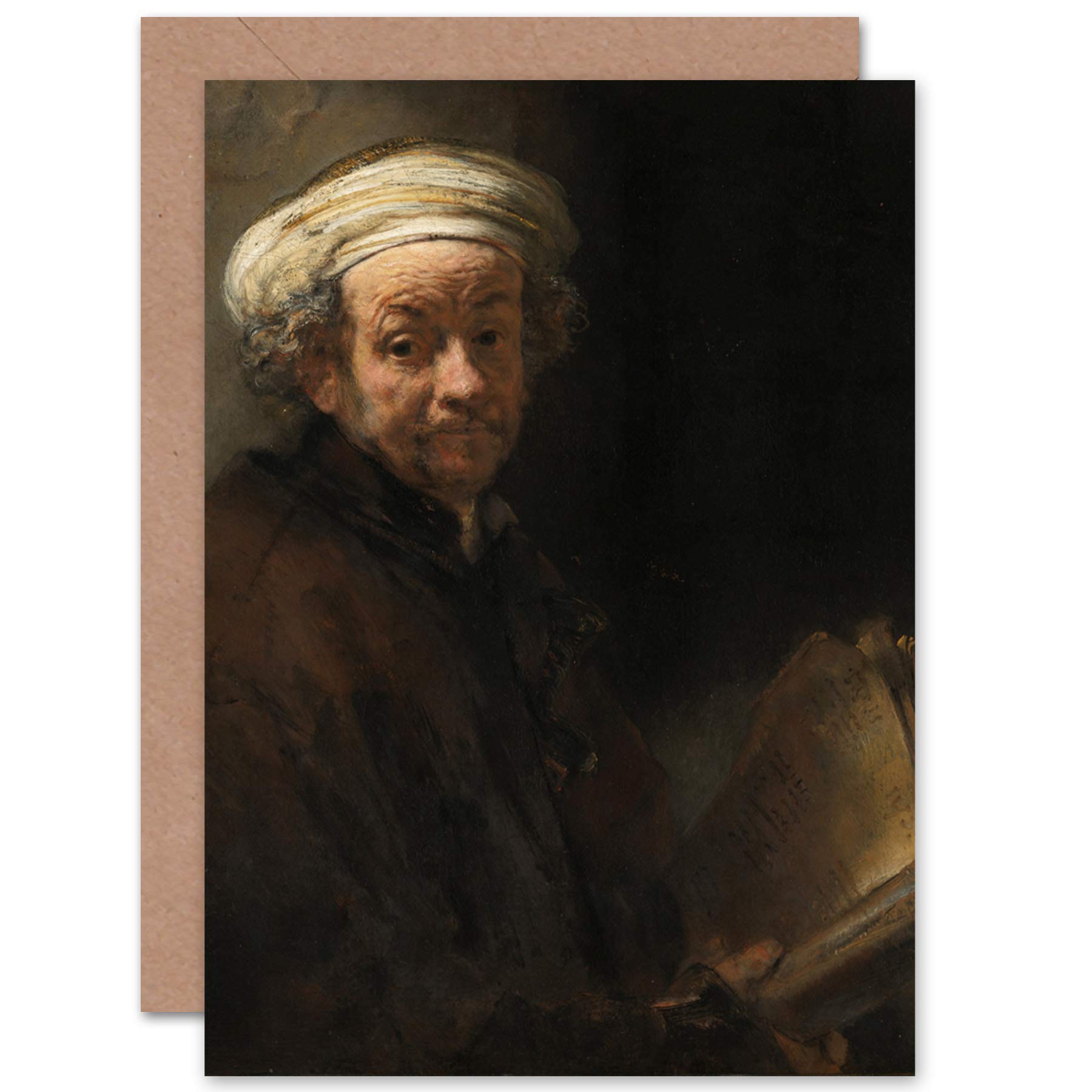 Artery8 Rembrandt Self Portrait as the Apostle Paul Fine Art Greeting Card Plus Envelope Blank Inside