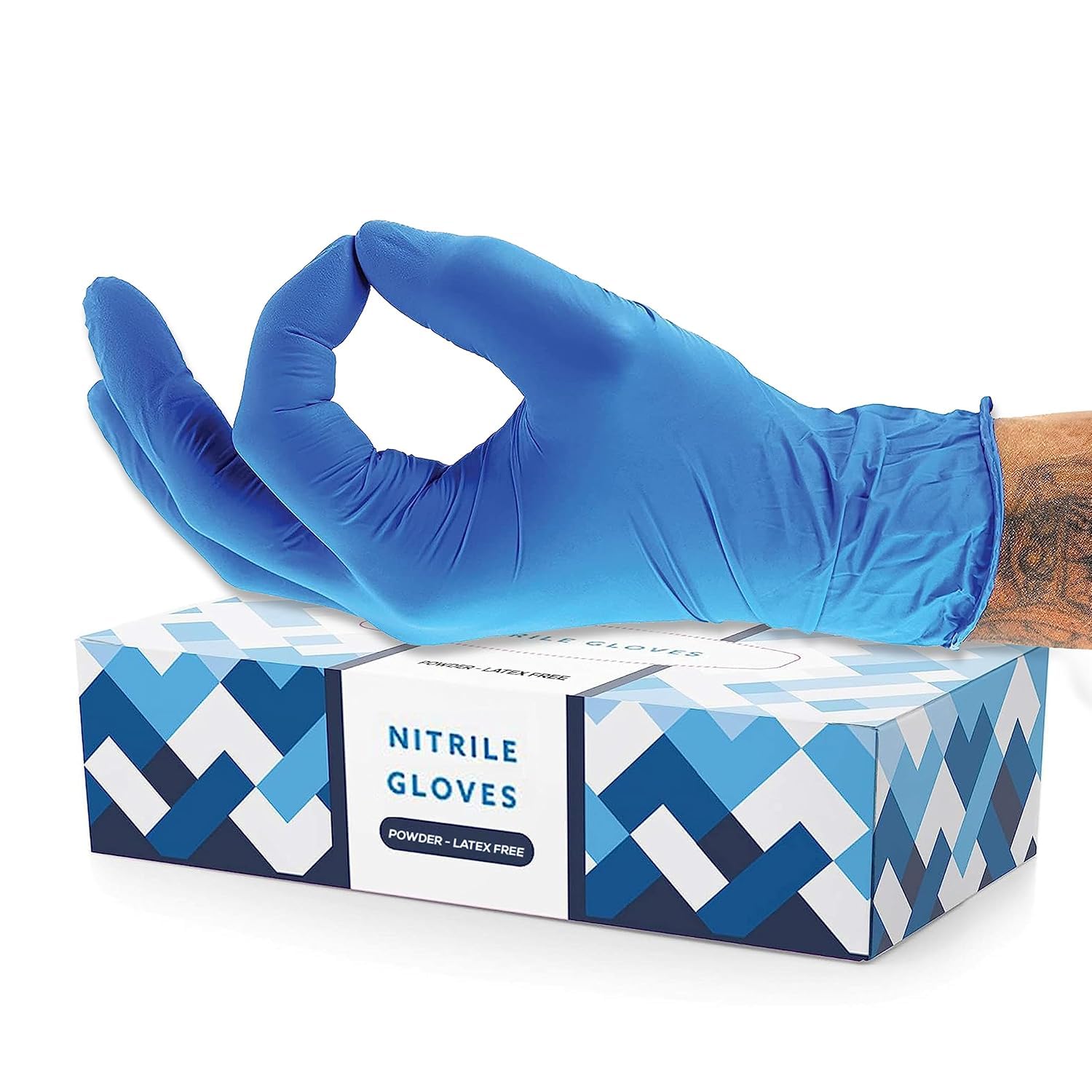 Fusion Vibes Nitrile Gloves - Powder-Free & Latex-Free Surgical Gloves, Blue, Food Grade (Medium, 200, count) โ image 1