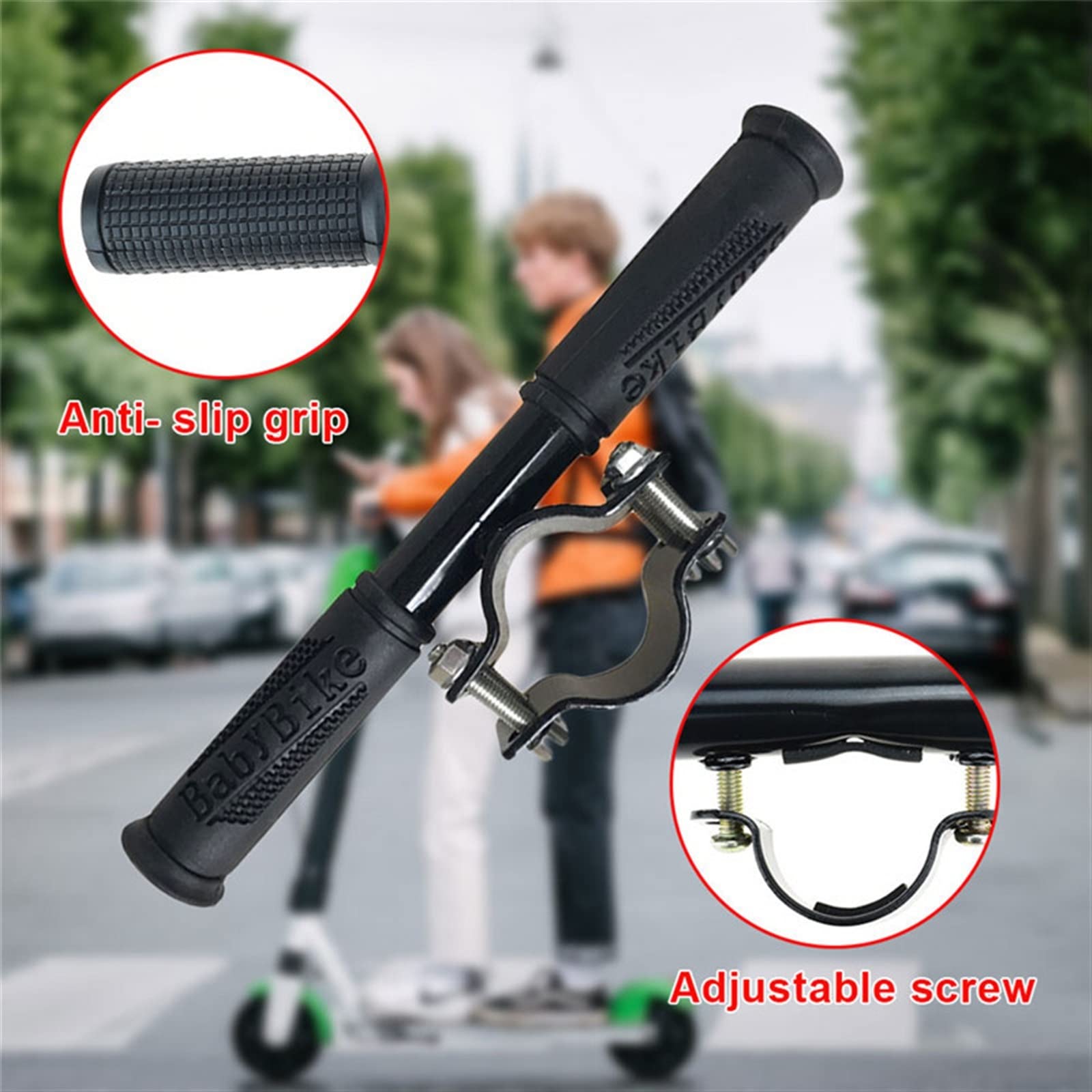 ANUTE La Planche for roulettes électrique réglable gère Le Support de Barre des Enfants (Color : Nero)