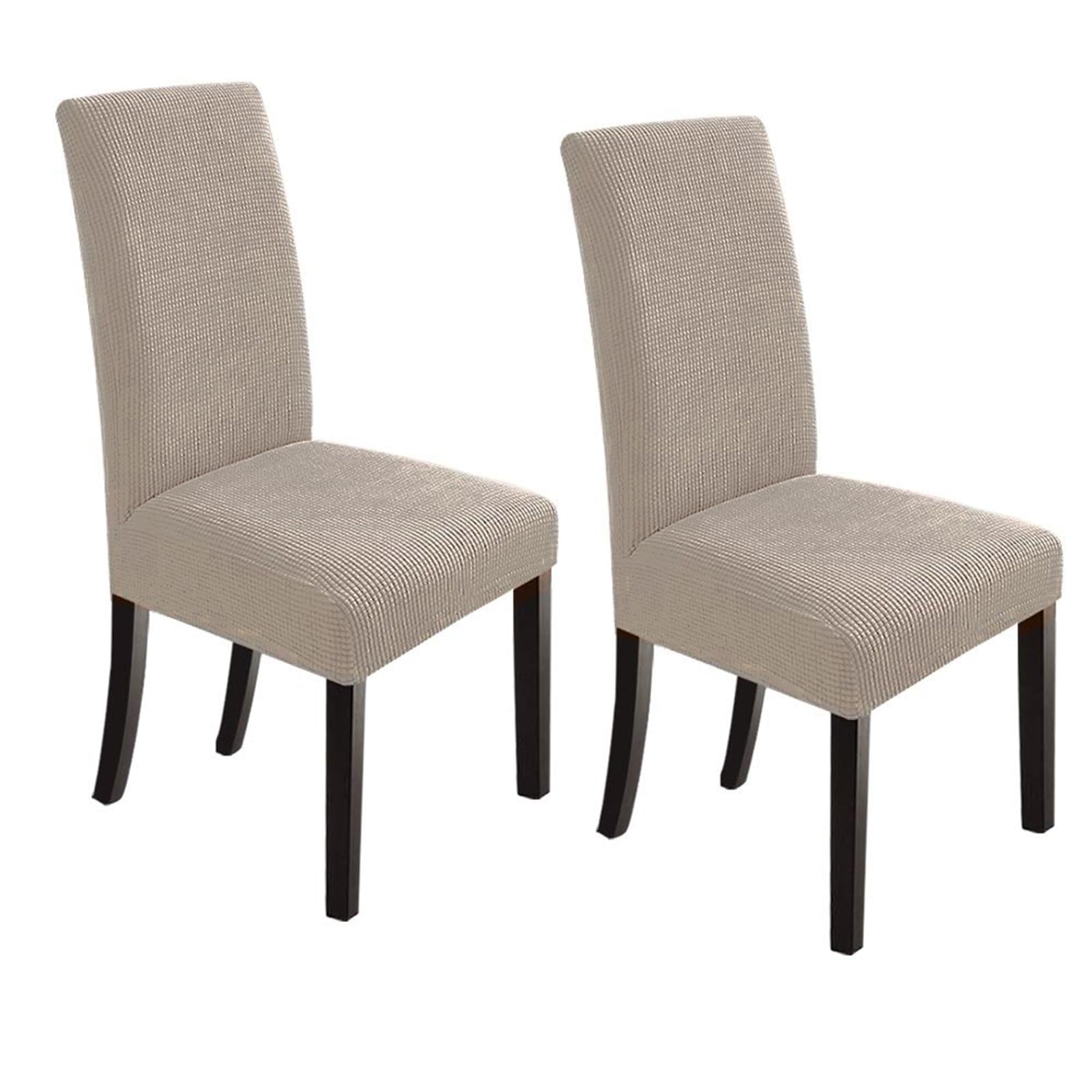 NORTHERN BROTHERS Chair Covers for Dining Room, Stretch Parson Chair Cover Kitchen Chair Covers Set of 2,Taupe